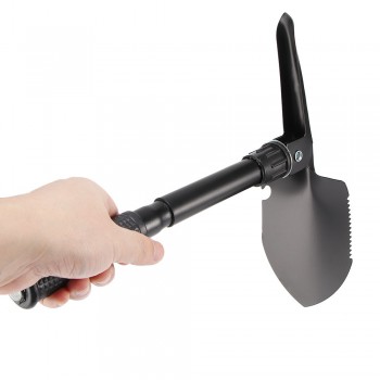 4 in 1 Multifunctional Car Winter Foldable Small Hoe Iron Crowbar Shovel Outdoor Emergency Crowbar Shovel Built-in Compass