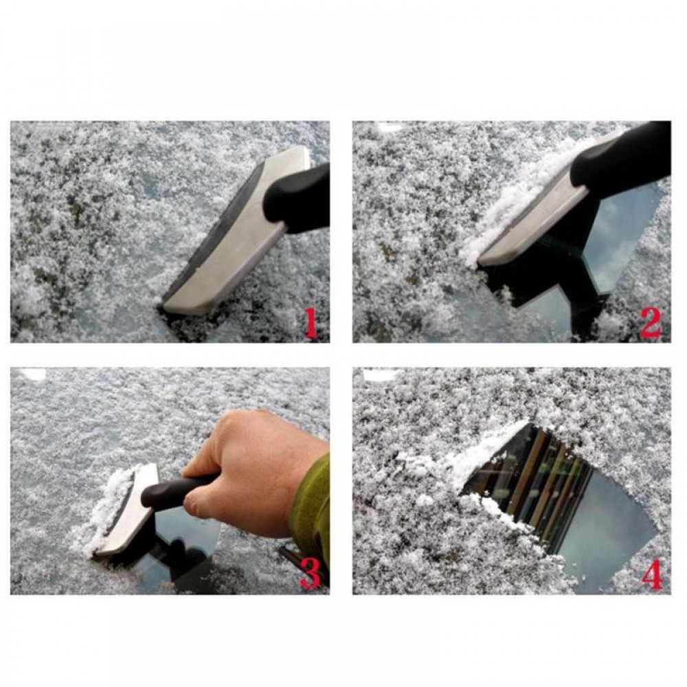 Stainless Steel Car Window Windshield Snow Removal Ice Scraper Shovel Window Cleaning Brush Deicing Winter Car Care Accessories