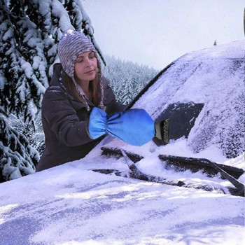 Car Vehicle Durable Warm Gloves Scraper Snow Ice Brush Shovel Removal For Winter warm gloves defrost snow shovel 12.8