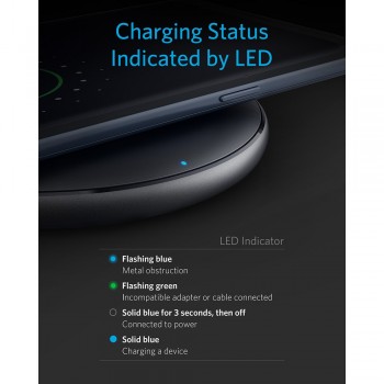 Anker 10W Wireless Charger,Qi-Certified Powerwave Pad Upgraded,7.5W for iPhone,10W Fast-Charging for Galaxy S10/S9/S8/Note 9etc