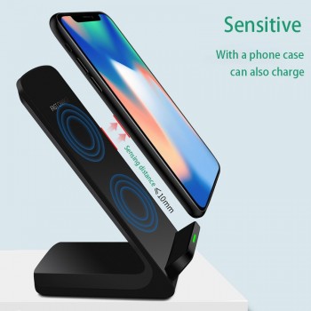 10W Qi Wireless Charger Fast Charging For iPhone 11 8 X XR XS Max Samsung Galaxy S8 S9 S10 Plus S10e Note 9 10 Stand Holder Base