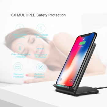 10W Qi Wireless Charger Fast Charging For iPhone 11 8 X XR XS Max Samsung Galaxy S8 S9 S10 Plus S10e Note 9 10 Stand Holder Base