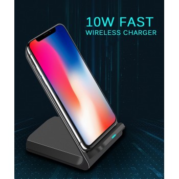 10W Qi Wireless Charger Fast Charging For iPhone 11 8 X XR XS Max Samsung Galaxy S8 S9 S10 Plus S10e Note 9 10 Stand Holder Base