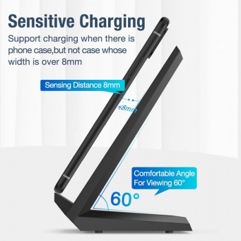 Posugear 15W Qi Wireless Charger Stand For iPhone 8 X XS  Fast Wireless Charging Station Phone Charger For Samsung Xiaomi Huawei