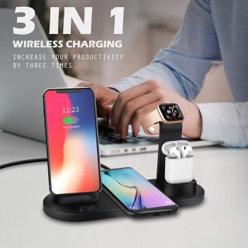 Ascromy Wireless Charger Phone Holder Stand Dock Station For Apple Watch Series 4 3 2 Iphone XS MAX XR 8 Plus X IWatch Airpods