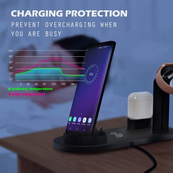 Ascromy Wireless Charger Phone Holder Stand Dock Station For Apple Watch Series 4 3 2 Iphone XS MAX XR 8 Plus X IWatch Airpods