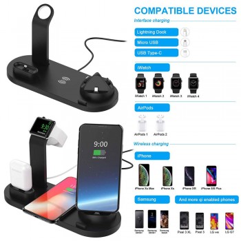 Ascromy Wireless Charger Phone Holder Stand Dock Station For Apple Watch Series 4 3 2 Iphone XS MAX XR 8 Plus X IWatch Airpods