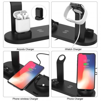 Ascromy Wireless Charger Phone Holder Stand Dock Station For Apple Watch Series 4 3 2 Iphone XS MAX XR 8 Plus X IWatch Airpods