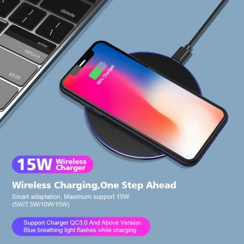 15W Qi Wireless Charger Station for Samsung S10 S9 Note 10 S10E Iphone 11 Pro Max XR Huawei P30 Pro Wireless charging Induction