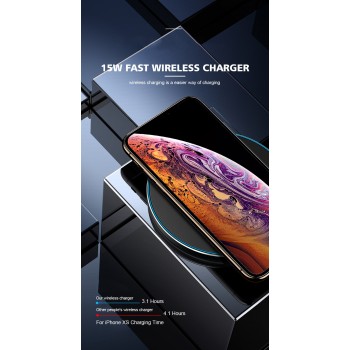 15W Qi Wireless Charger Station for Samsung S10 S9 Note 10 S10E Iphone 11 Pro Max XR Huawei P30 Pro Wireless charging Induction