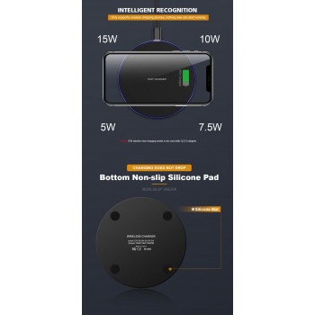15W Qi Wireless Charger Station for Samsung S10 S9 Note 10 S10E Iphone 11 Pro Max XR Huawei P30 Pro Wireless charging Induction