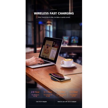 15W Qi Wireless Charger Station for Samsung S10 S9 Note 10 S10E Iphone 11 Pro Max XR Huawei P30 Pro Wireless charging Induction