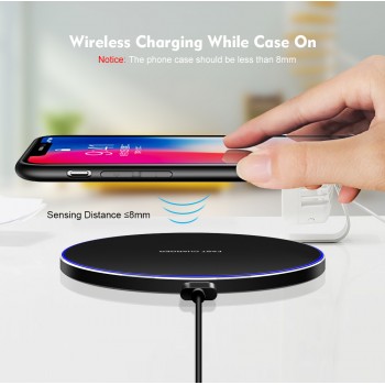 15W Qi Wireless Charger Station for Samsung S10 S9 Note 10 S10E Iphone 11 Pro Max XR Huawei P30 Pro Wireless charging Induction