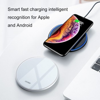 ROCK Metal 10W Wireless Charger Mirror Fast Charging for iPhone 8 X XR XS Max Samsung S10 S9 Desktop Wireless Charger Pad