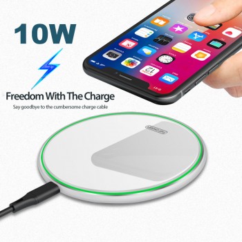ROCK Metal 10W Wireless Charger Mirror Fast Charging for iPhone 8 X XR XS Max Samsung S10 S9 Desktop Wireless Charger Pad