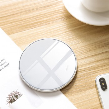 ROCK Metal 10W Wireless Charger Mirror Fast Charging for iPhone 8 X XR XS Max Samsung S10 S9 Desktop Wireless Charger Pad