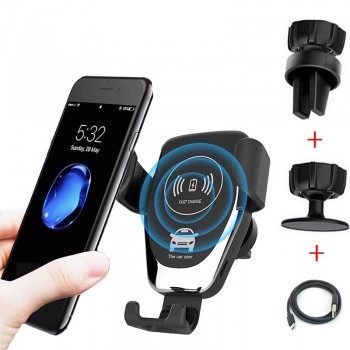 Qi 10W Car Fast Wireless Charger For iPhone 8 8 Plus XS 7.5W Car Wireless Charger For Samsung Galaxy S7 S8 S9 S10 Note 9 Charger
