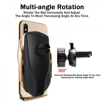 Qi Car Wireless Charger Infrared Sensor Auto Clamp Holder 10W Fast Charging Mobile Phone Support Wireless Inductive Car Charger