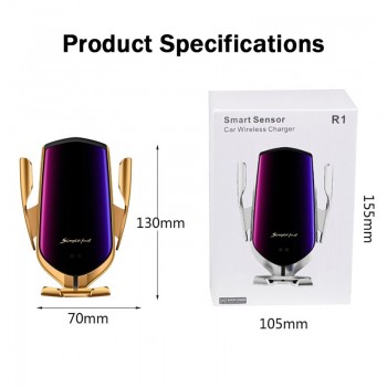 Qi Car Wireless Charger Infrared Sensor Auto Clamp Holder 10W Fast Charging Mobile Phone Support Wireless Inductive Car Charger