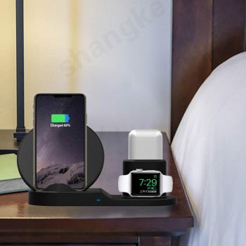 Wireless Charger Stand for iPhone AirPods Apple Watch, Charge Dock Station Charger for Apple Watch Series 4/3/2/1 iPhone X 8 XS