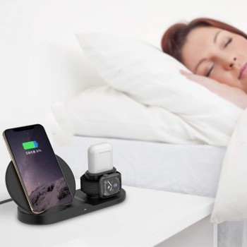 Wireless Charger Stand for iPhone AirPods Apple Watch, Charge Dock Station Charger for Apple Watch Series 4/3/2/1 iPhone X 8 XS