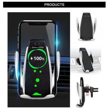 Wireless charging Car Charger IR Automatic 360 Rotate car phone holder Air Vent Suction Phone  Mount Bracket For iphone Android