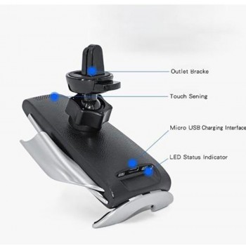 Wireless charging Car Charger IR Automatic 360 Rotate car phone holder Air Vent Suction Phone  Mount Bracket For iphone Android