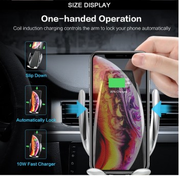 Wireless charging Car Charger IR Automatic 360 Rotate car phone holder Air Vent Suction Phone  Mount Bracket For iphone Android
