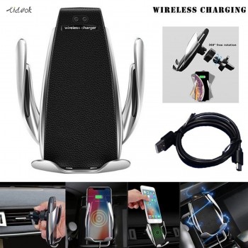 Wireless charging Car Charger IR Automatic 360 Rotate car phone holder Air Vent Suction Phone  Mount Bracket For iphone Android