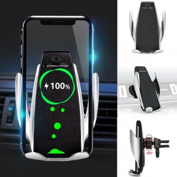 Wireless charging Car Charger IR Automatic 360 Rotate car phone holder Air Vent Suction Phone  Mount Bracket For iphone Android