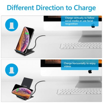Qi Fast Wireless Charger 15W Charging Station Stand For Samsung S10 S9 Note 10 Plus Xiaomi mi9 HuaweiP30Pro cargador inalambrico