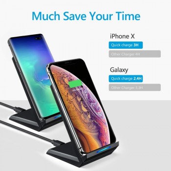 Qi Fast Wireless Charger 15W Charging Station Stand For Samsung S10 S9 Note 10 Plus Xiaomi mi9 HuaweiP30Pro cargador inalambrico