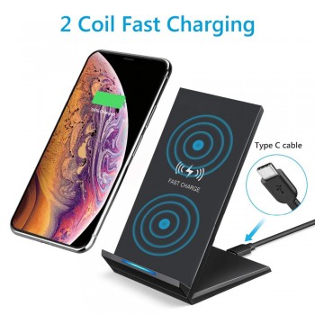 Qi Fast Wireless Charger 15W Charging Station Stand For Samsung S10 S9 Note 10 Plus Xiaomi mi9 HuaweiP30Pro cargador inalambrico