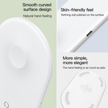 Baseus 2 in 1 Wireless Charger Pad For Apple Watch 4/3/2/1 Upgrade Version Fast Wireless Charging for iPhone 8 Xs Max Samsung S9