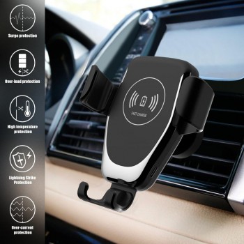 FDGAO 10W Car Mount Wireless Charger for iPhone XS Max XR X 8 Quick Qi Fast Charging Car Phone Holder For Samsung S10 S9 S8 Plus