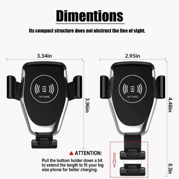 FDGAO 10W Car Mount Wireless Charger for iPhone XS Max XR X 8 Quick Qi Fast Charging Car Phone Holder For Samsung S10 S9 S8 Plus