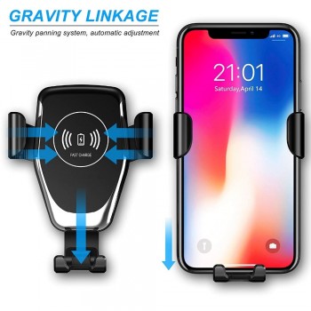 FDGAO 10W Car Mount Wireless Charger for iPhone XS Max XR X 8 Quick Qi Fast Charging Car Phone Holder For Samsung S10 S9 S8 Plus