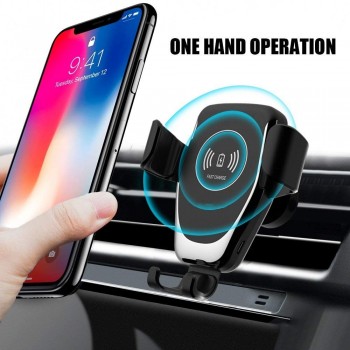 FDGAO 10W Car Mount Wireless Charger for iPhone XS Max XR X 8 Quick Qi Fast Charging Car Phone Holder For Samsung S10 S9 S8 Plus