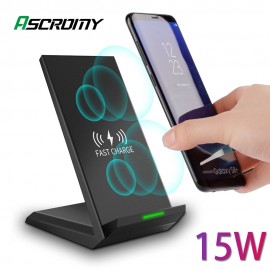 15W Qi Fast Wireless Charger For Samsung S10 9 plus Note10 iPhone Xr 11 Pro Max 8Plus HUAWEI P30 Pro Xiaomi Mi9 Charging Station