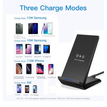 15W Qi Fast Wireless Charger For Samsung S10 9 plus Note10 iPhone Xr 11 Pro Max 8Plus HUAWEI P30 Pro Xiaomi Mi9 Charging Station