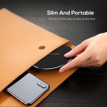 Qi Metal 10W Wireless Charger For iPhone 8 X XR XS Max QC3.0 Fast Wireless Charging for Samsung S10 S9 Note 8 9 USB Charger Pad
