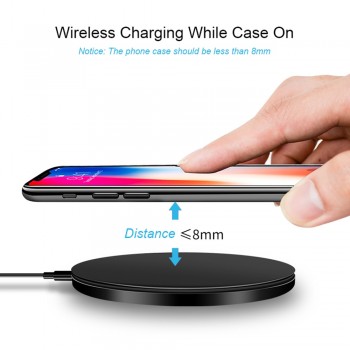 Qi Metal 10W Wireless Charger For iPhone 8 X XR XS Max QC3.0 Fast Wireless Charging for Samsung S10 S9 Note 8 9 USB Charger Pad