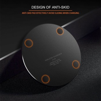 Qi Metal 10W Wireless Charger For iPhone 8 X XR XS Max QC3.0 Fast Wireless Charging for Samsung S10 S9 Note 8 9 USB Charger Pad