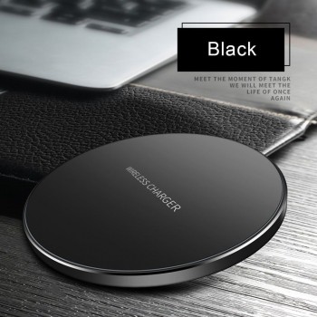 Qi Metal 10W Wireless Charger For iPhone 8 X XR XS Max QC3.0 Fast Wireless Charging for Samsung S10 S9 Note 8 9 USB Charger Pad