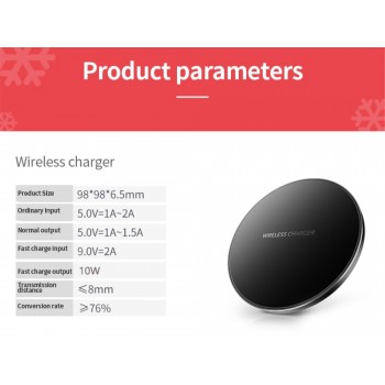 Qi Metal 10W Wireless Charger For iPhone 8 X XR XS Max QC3.0 Fast Wireless Charging for Samsung S10 S9 Note 8 9 USB Charger Pad