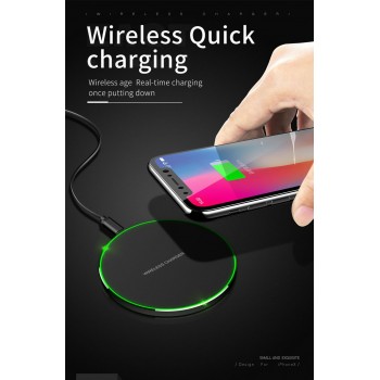 Qi Metal 10W Wireless Charger For iPhone 8 X XR XS Max QC3.0 Fast Wireless Charging for Samsung S10 S9 Note 8 9 USB Charger Pad