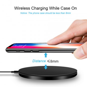 Qi Metal 10W Wireless Charger For iPhone 8 X XR XS Max QC3.0 Fast Wireless Charging for Samsung S10 S9 Note 8 9 USB Charger Pad