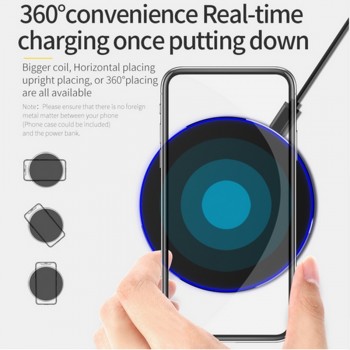 Qi Metal 10W Wireless Charger For iPhone 8 X XR XS Max QC3.0 Fast Wireless Charging for Samsung S10 S9 Note 8 9 USB Charger Pad