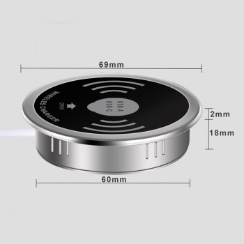 Built in Desktop Device Qi Fast Wireless Charger 15W 10W 7.5W or 5W Quick Charger 3.0 Embedded Caricabatter Tipe C Chargeur