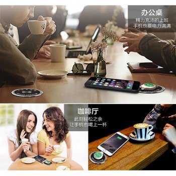 Built in Desktop Device Qi Fast Wireless Charger 15W 10W 7.5W or 5W Quick Charger 3.0 Embedded Caricabatter Tipe C Chargeur